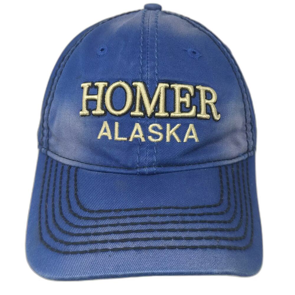Ace USA Homer Alaska Baseball Cap Blue Gold Strapback OS Hat Embroidered Cotton